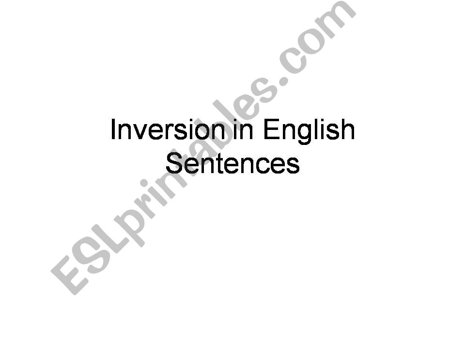 Inversion in english powerpoint