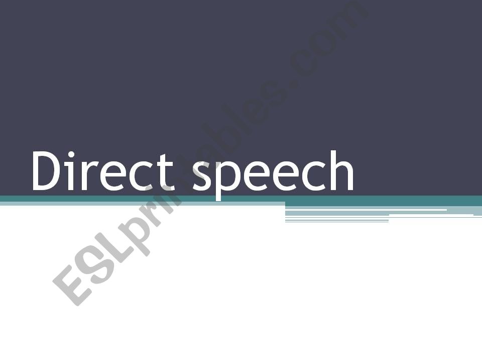 Direct speech powerpoint