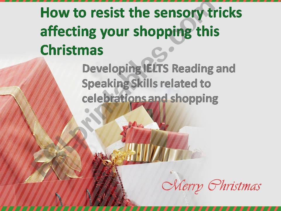 Christmas Shopping IELTS Speaking and Reading