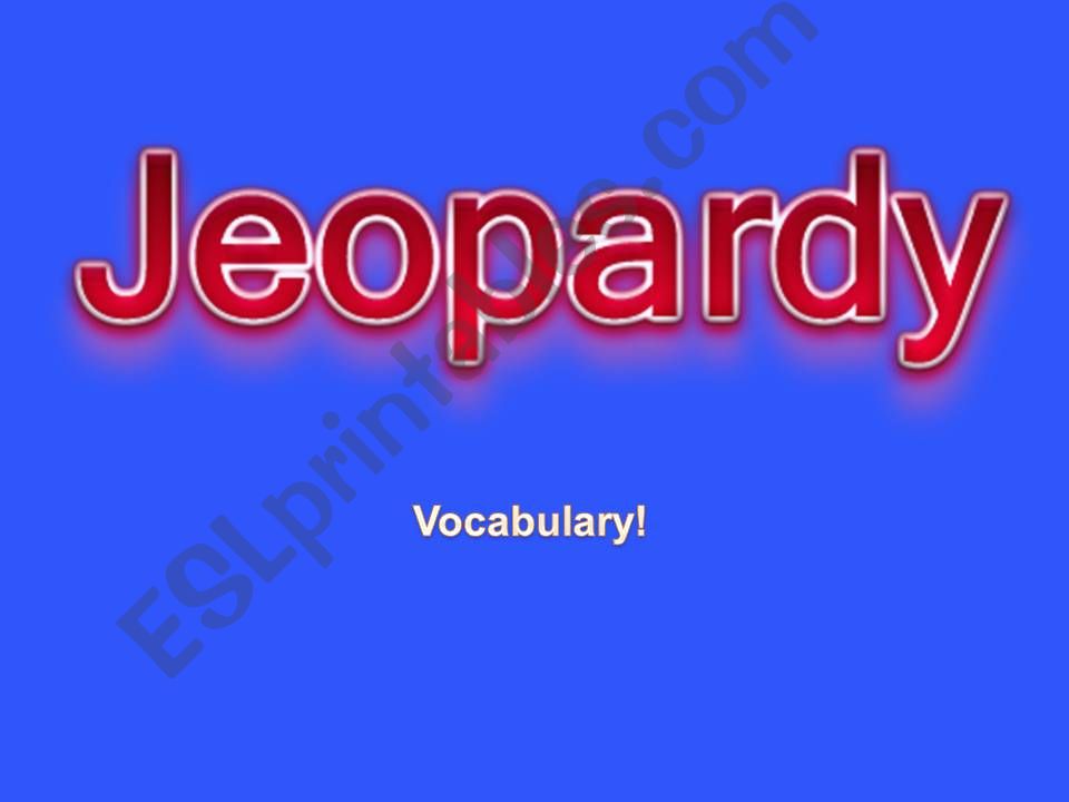 Jeopardy Review (jobs, clothing, body parts)