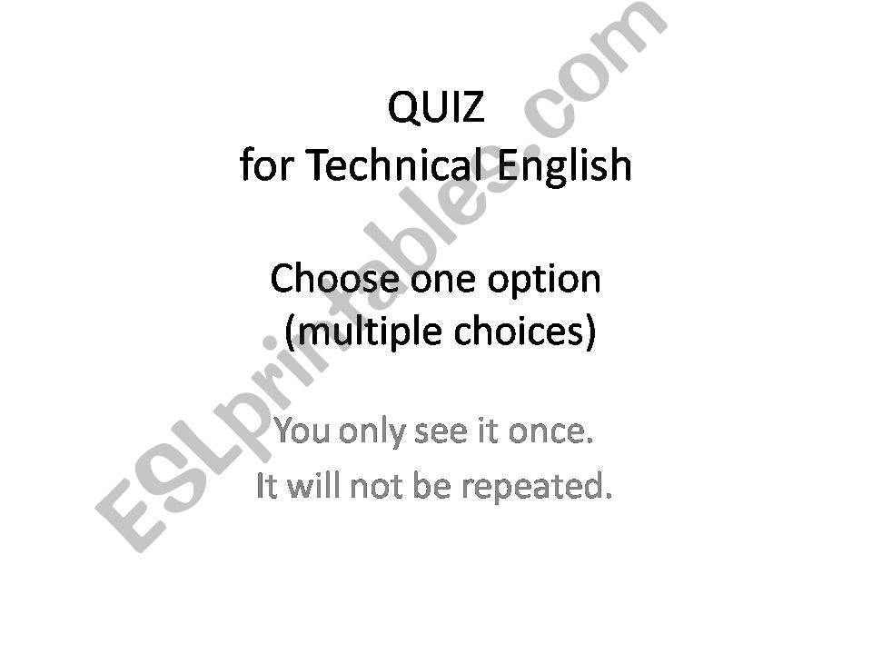 A Quiz for Technical English powerpoint
