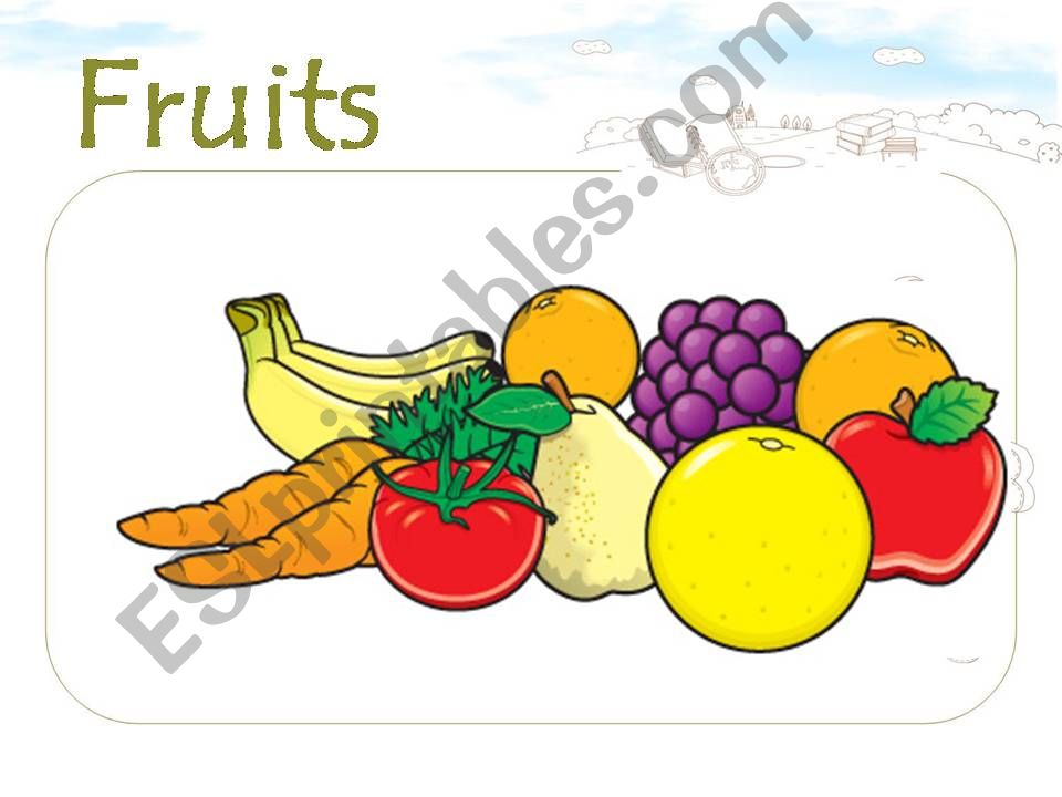 Fruits - easy words powerpoint