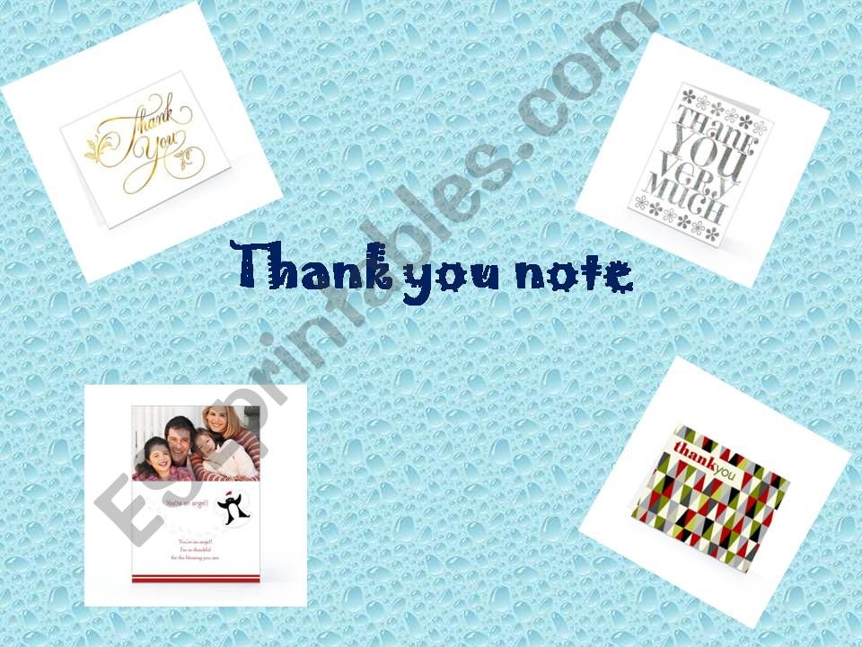 Writing Thank You Note powerpoint