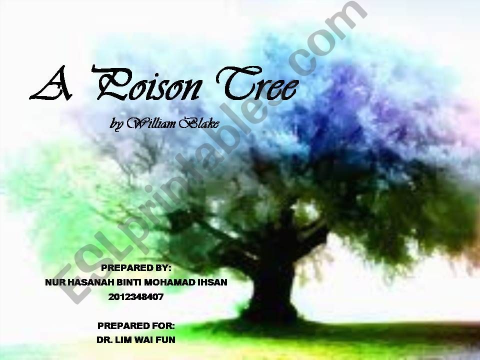 A Poison Tree powerpoint