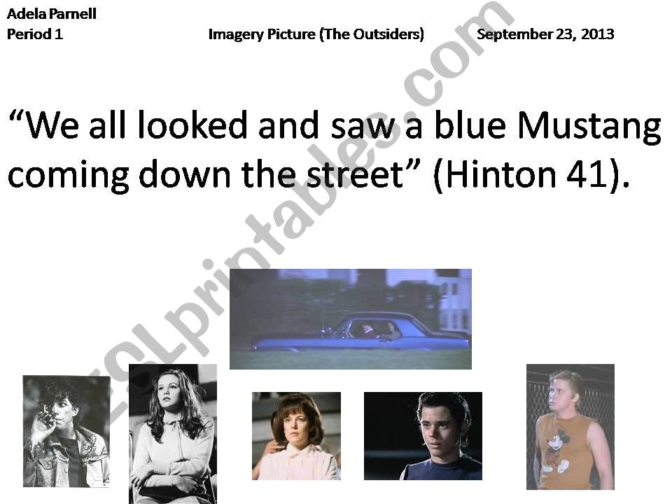 The Outsiders Imagery Lesson powerpoint