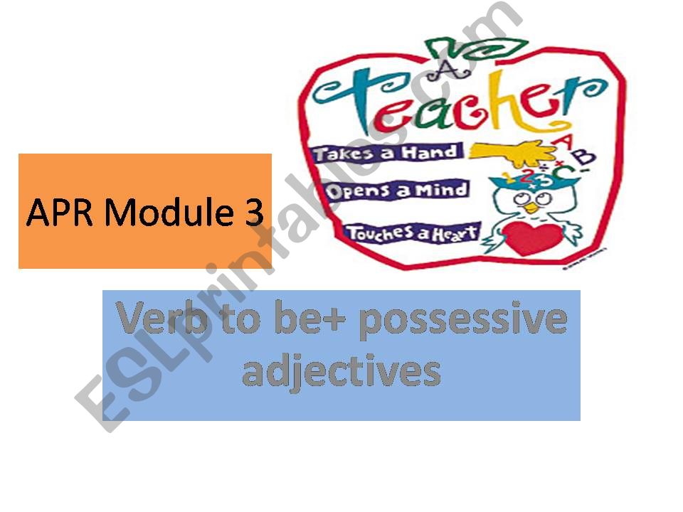 Verb to be and possessive adjectives