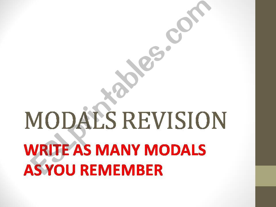 MODALS powerpoint