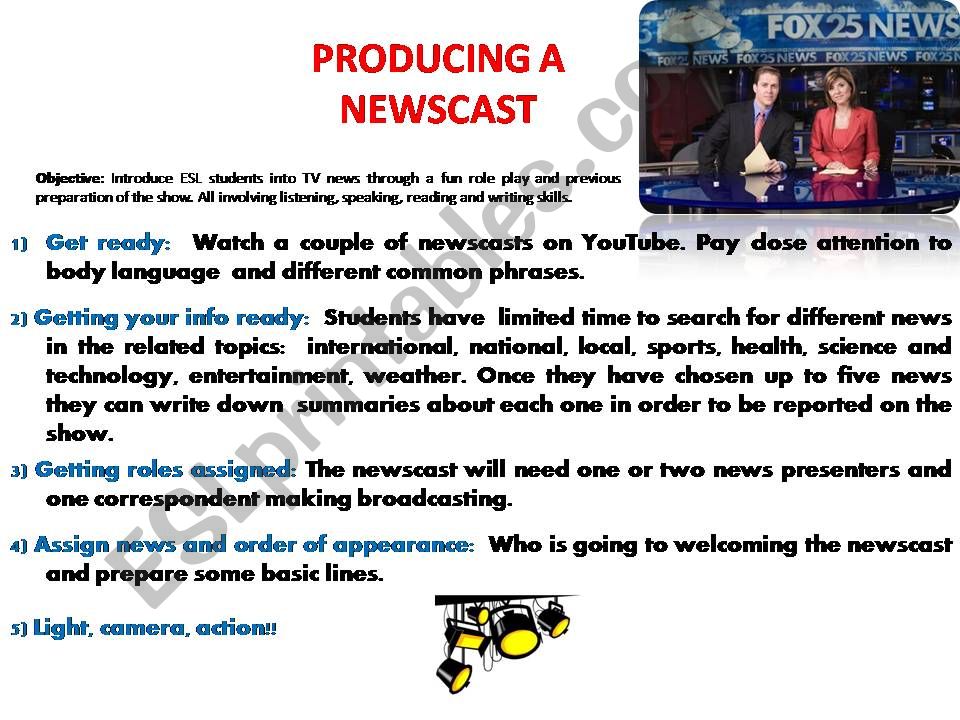 Presenting a Newscast powerpoint