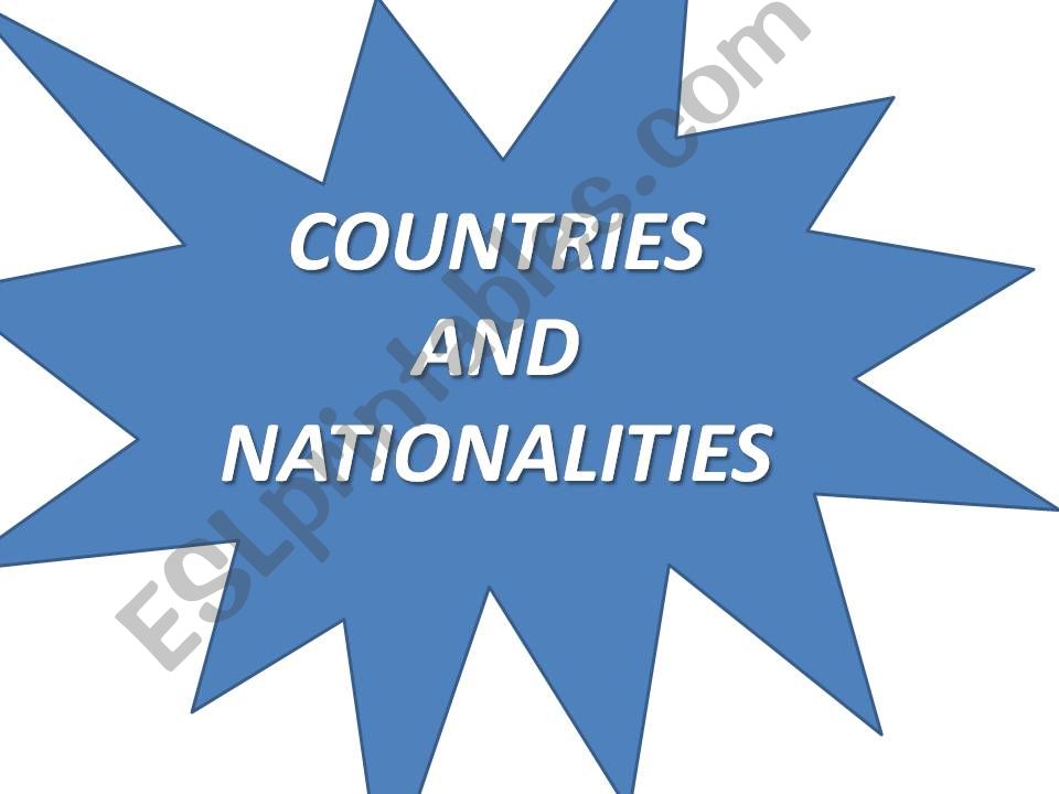 Coutries and nationalities powerpoint
