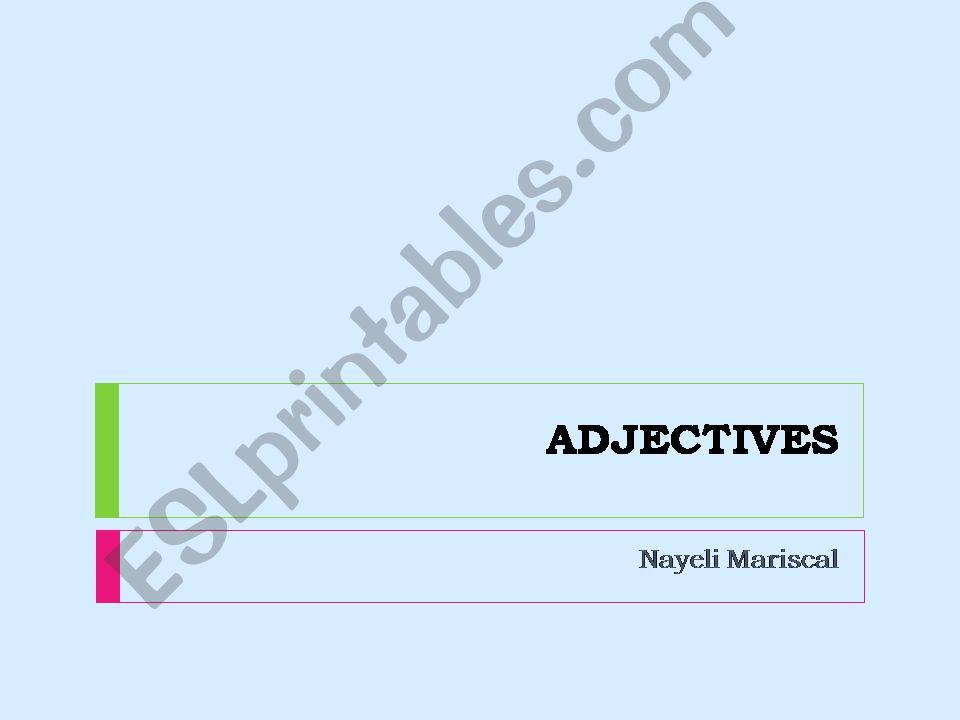 Adjectives powerpoint