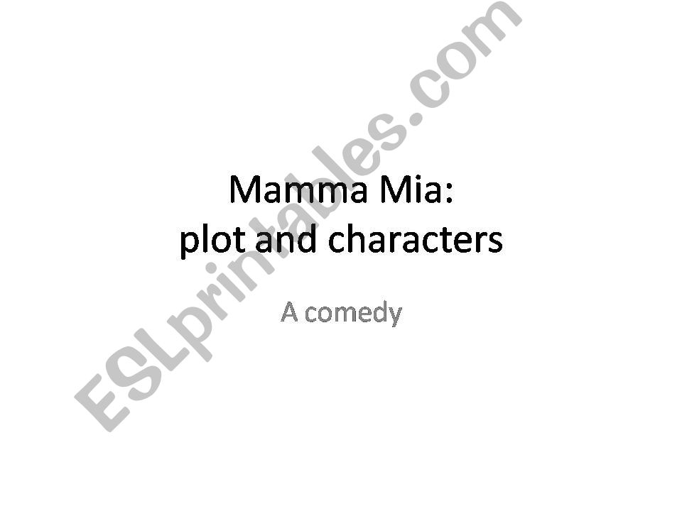 Mammia Mia - the film powerpoint