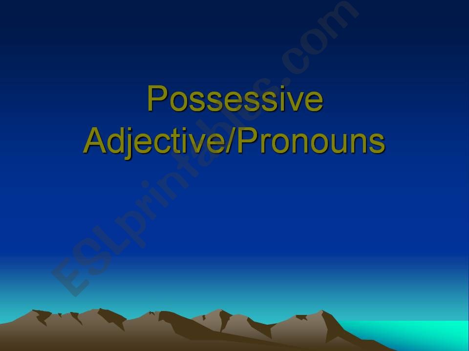 possessive adjectives powerpoint