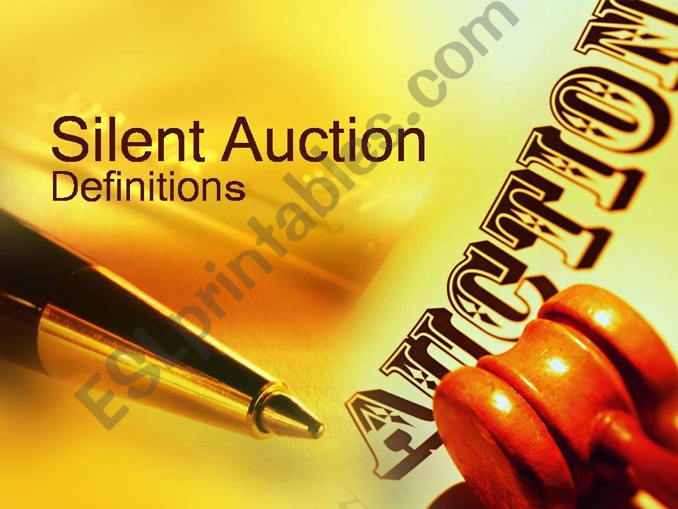 Silent Auction - Definitions - Relative Pronouns