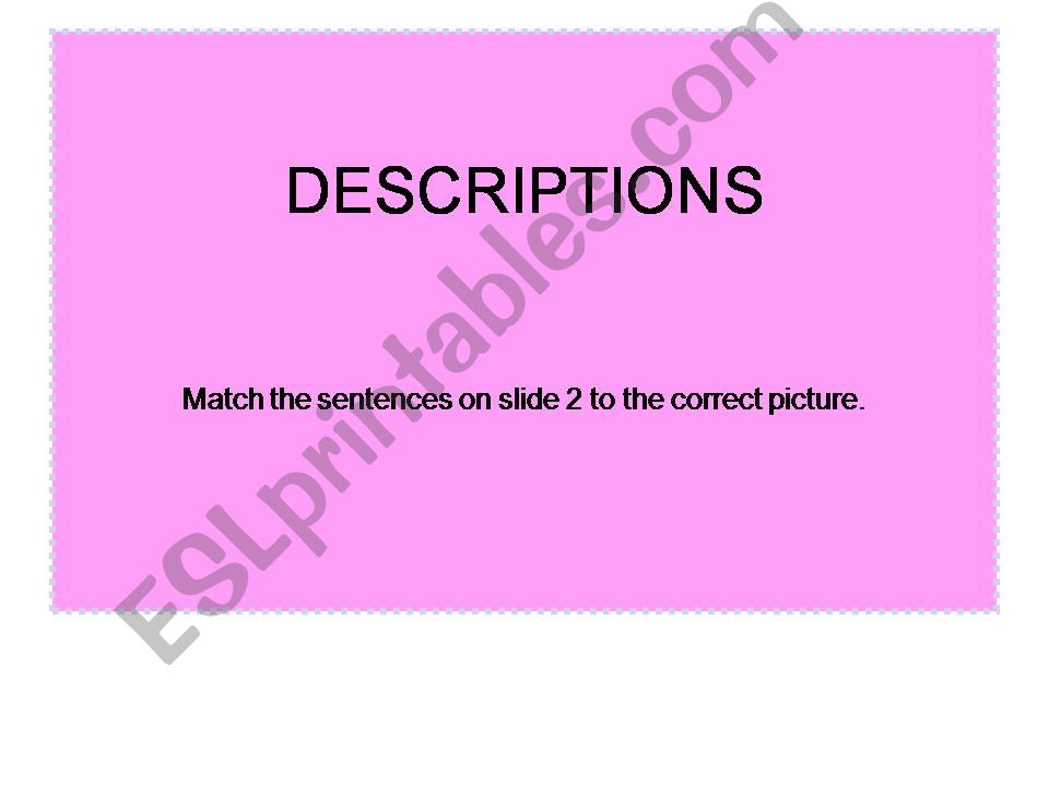 DESCRIPTIONS powerpoint