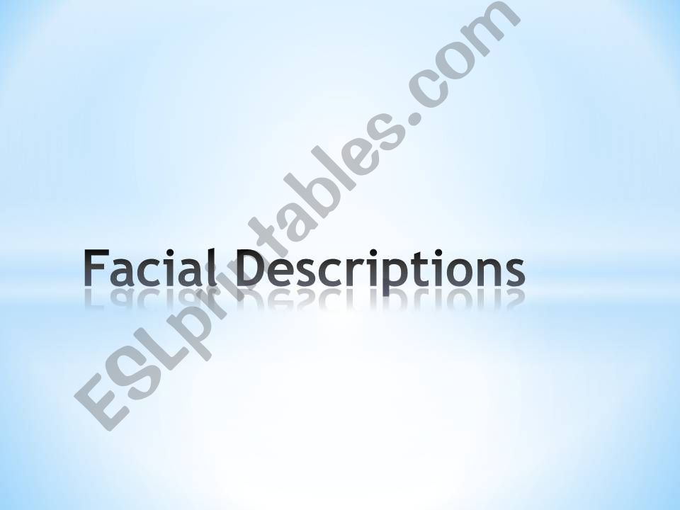 Facial Descriptions powerpoint