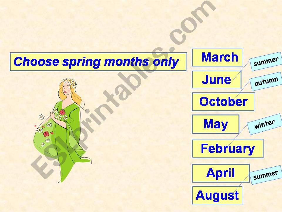 Choose spring months powerpoint