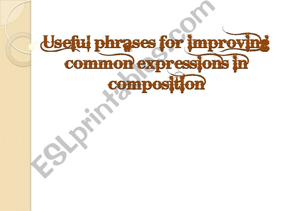 useful phrases for improving common expressions in composition