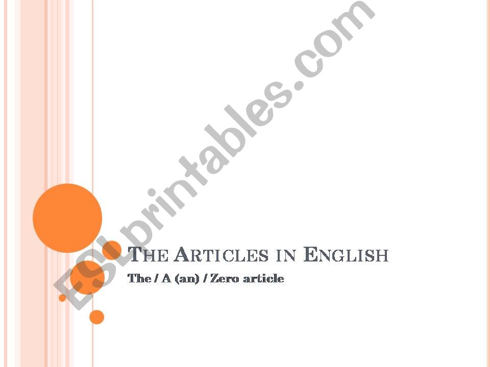 The articles in English powerpoint