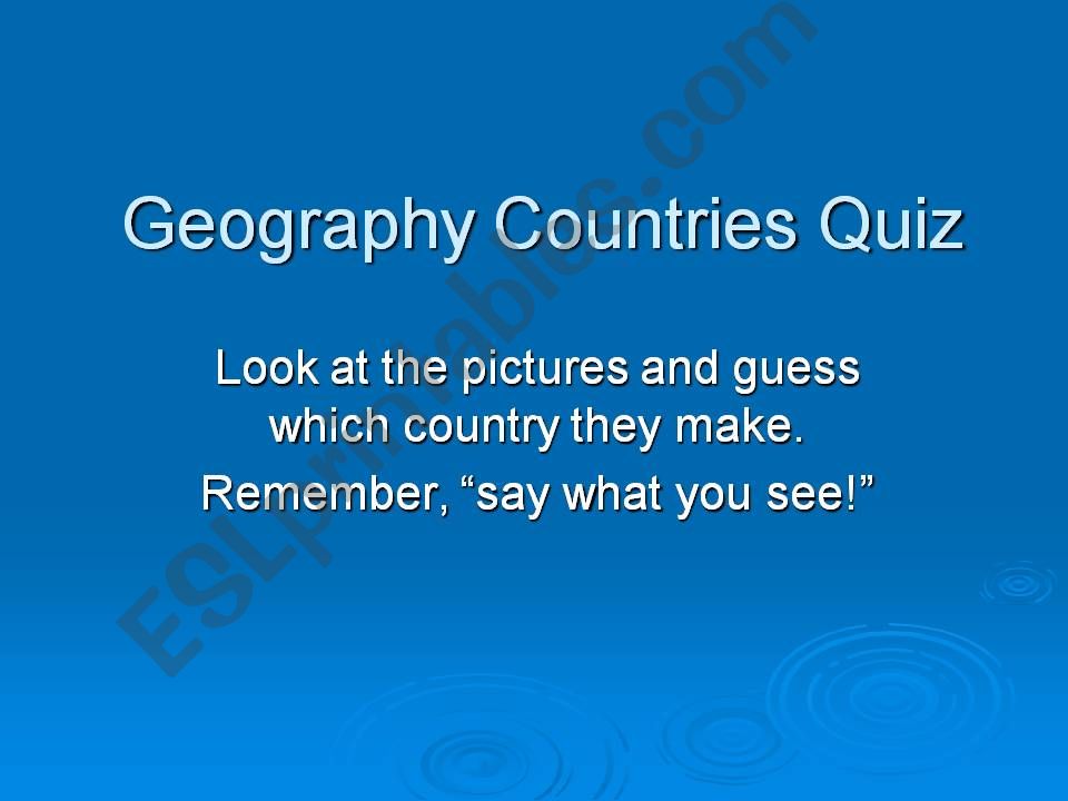 Geography Countries Quiz powerpoint