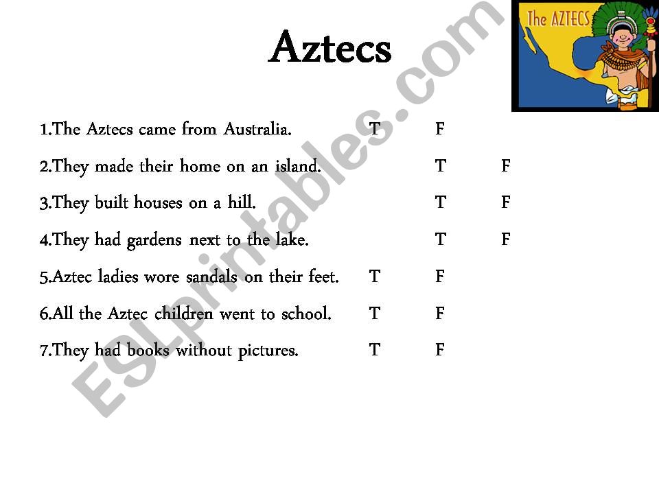 Aztecs (Plural Consonant/Vowel changes)