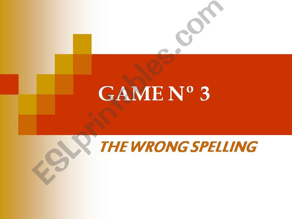 spelling game (part 3) powerpoint