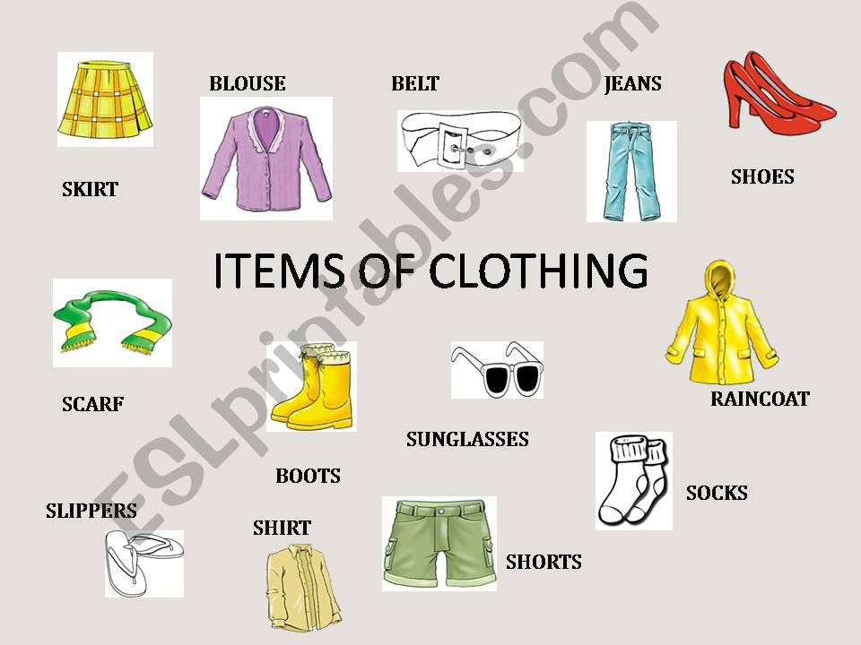 ESL - English PowerPoints: ITEMS OF CLOTHING/ CONVERSATION FOR KIDS