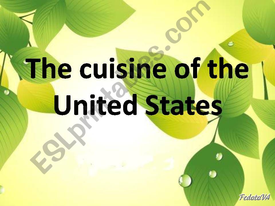 Cuisine in the USA powerpoint