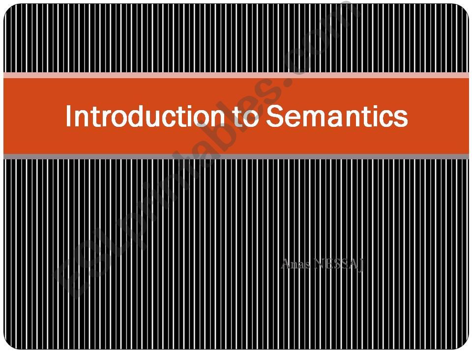 Introduction to semantics powerpoint