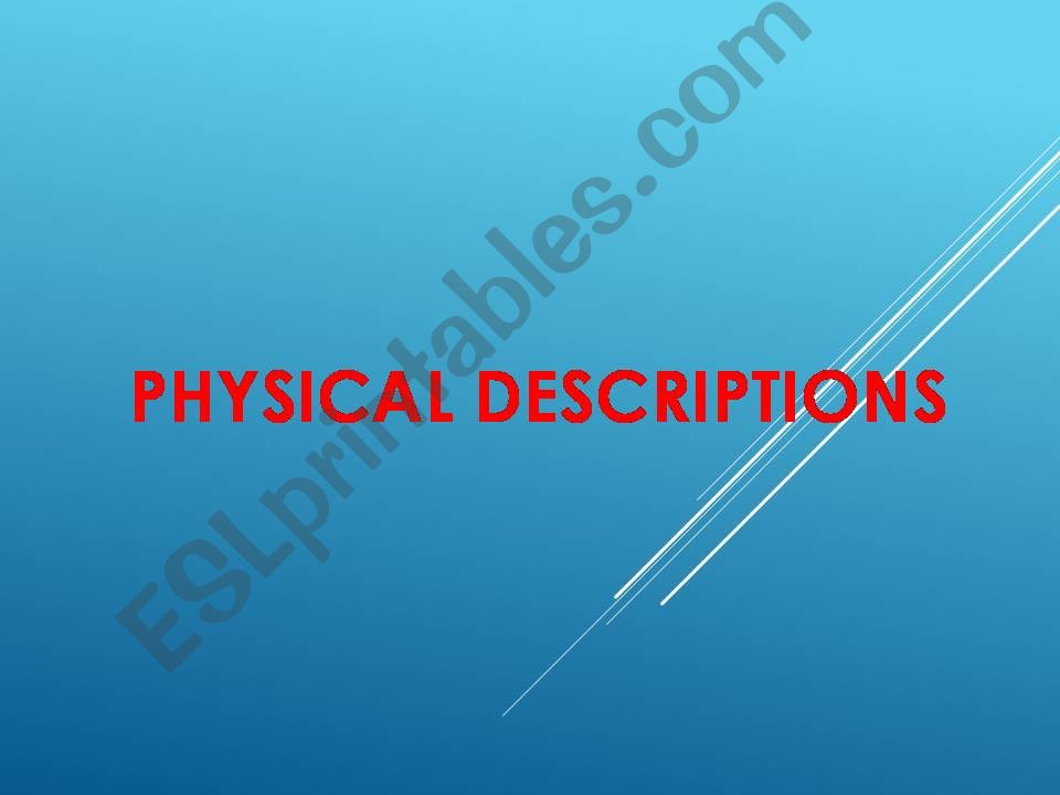 Physical Description powerpoint
