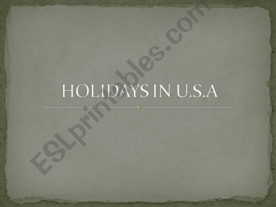 Holidays USA powerpoint