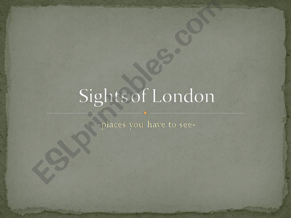London sights powerpoint
