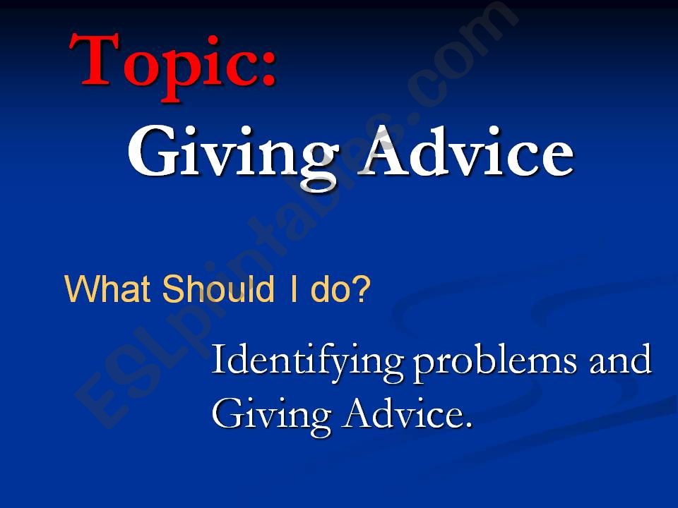 GIVING ADVICE powerpoint