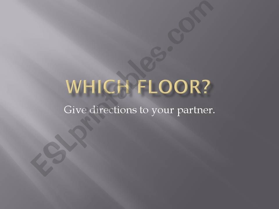 Which Floor? (Activity) powerpoint