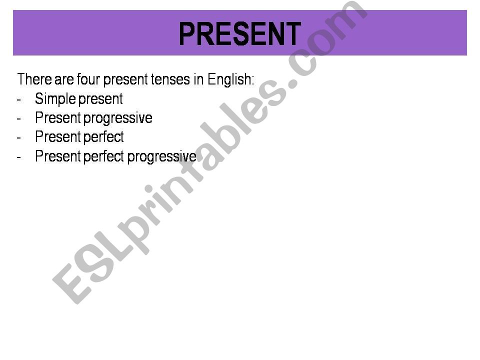 Present tenses powerpoint