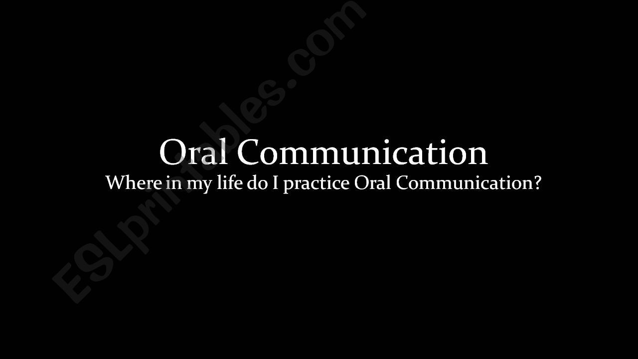 Oral Communication Slides powerpoint