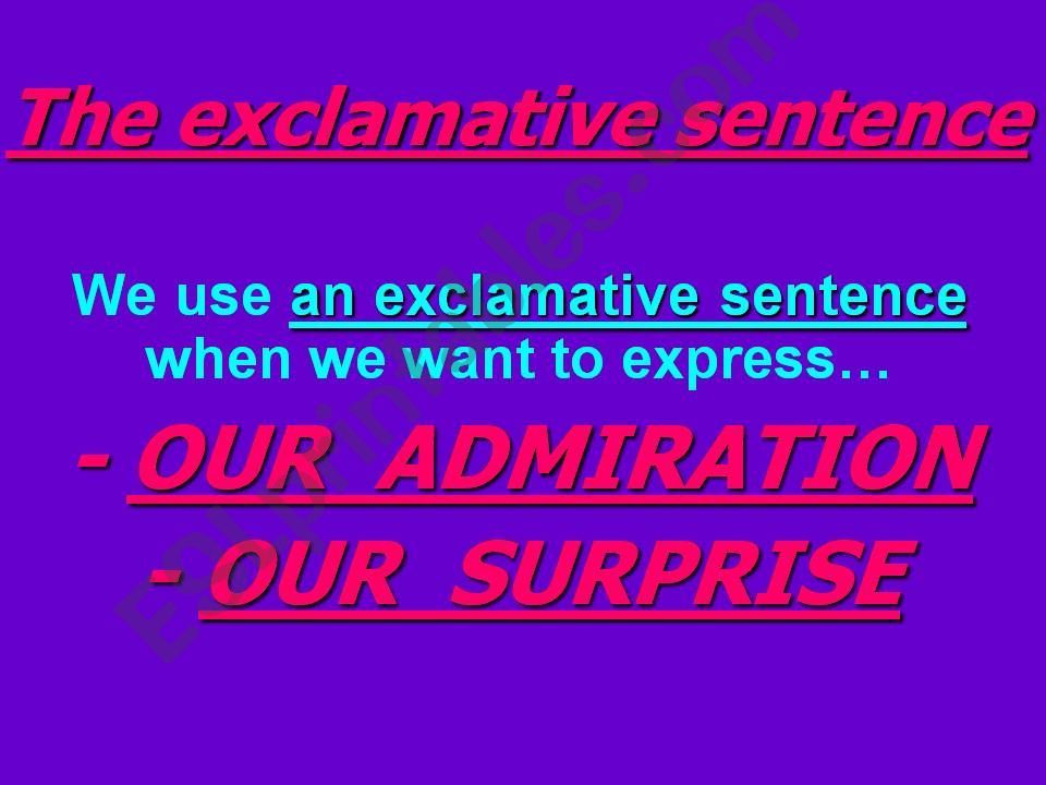 The Exclamative Sentence powerpoint