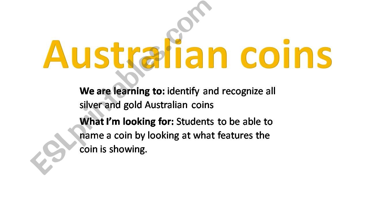 Australian Money  powerpoint