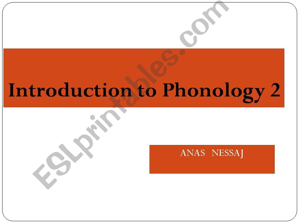 Introduction to phonology 2 powerpoint