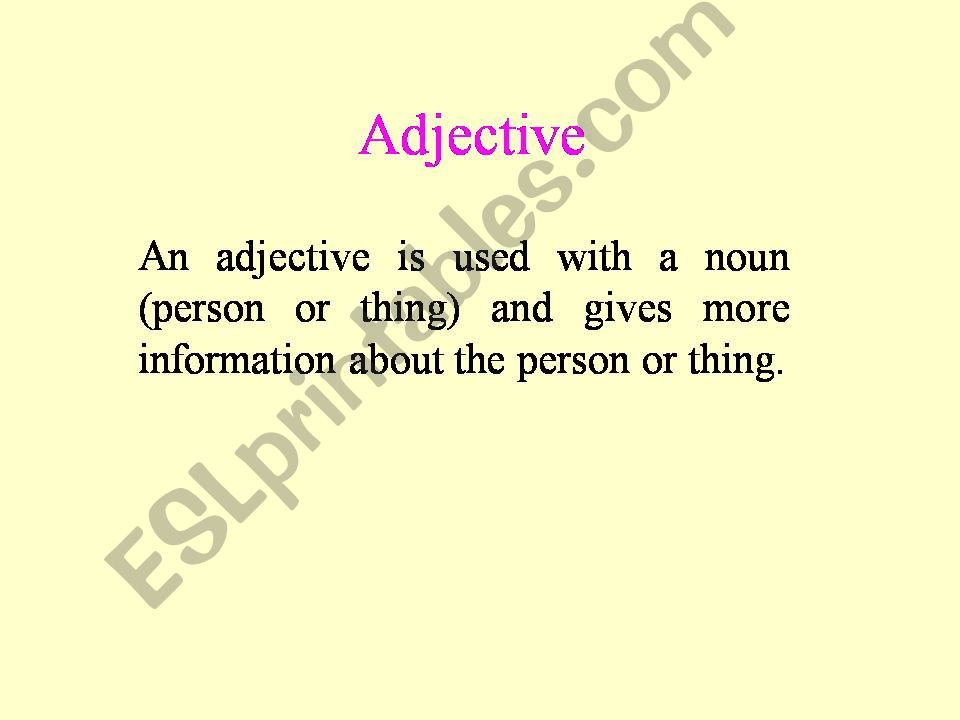 Adjectives (Comparison) powerpoint