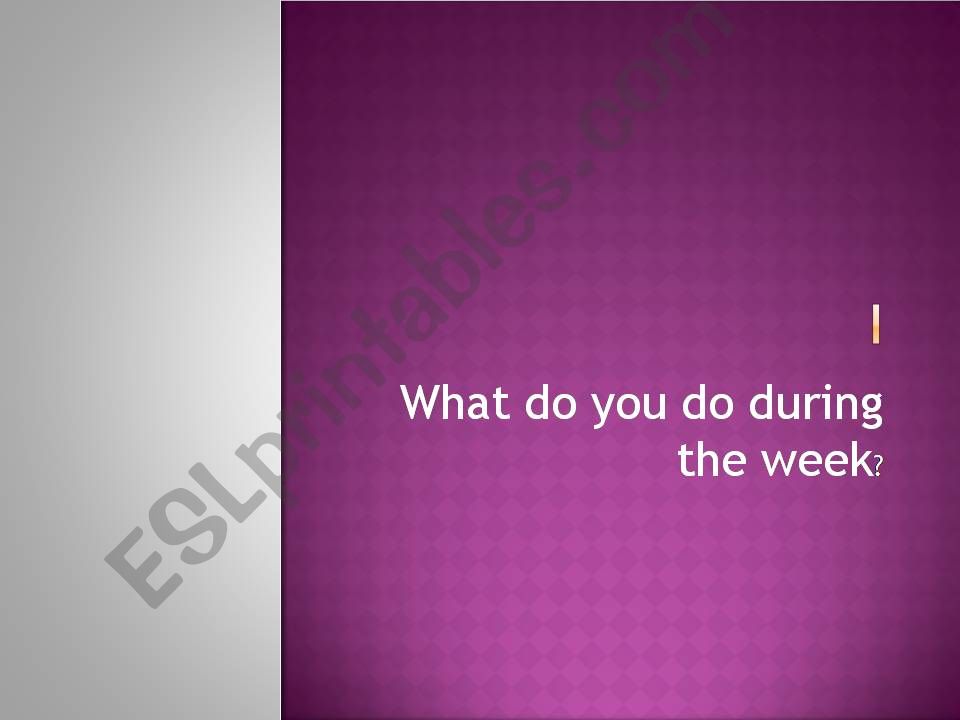 What do you do during the week?