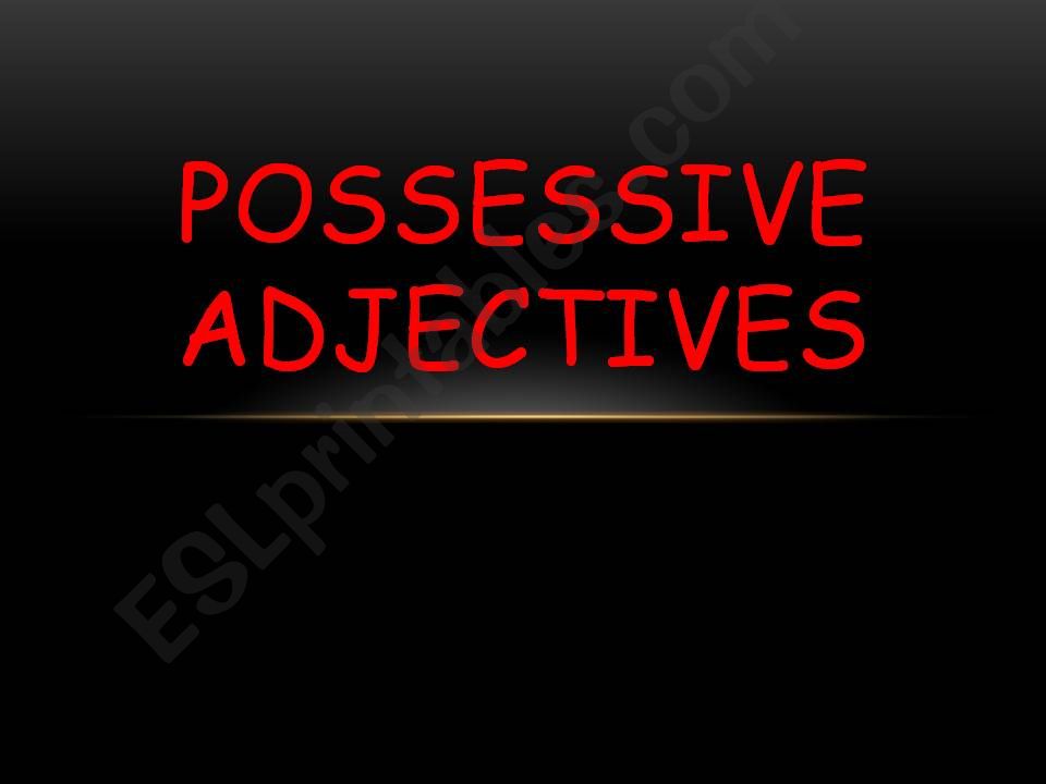 possessive adjectives powerpoint