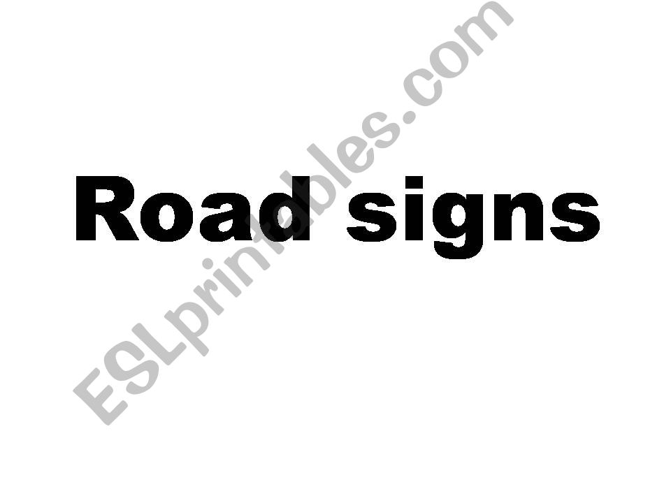 road signs powerpoint