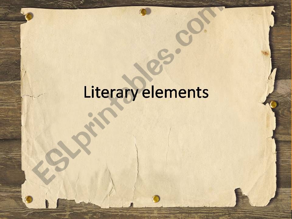 LITERARY ELEMENTS powerpoint