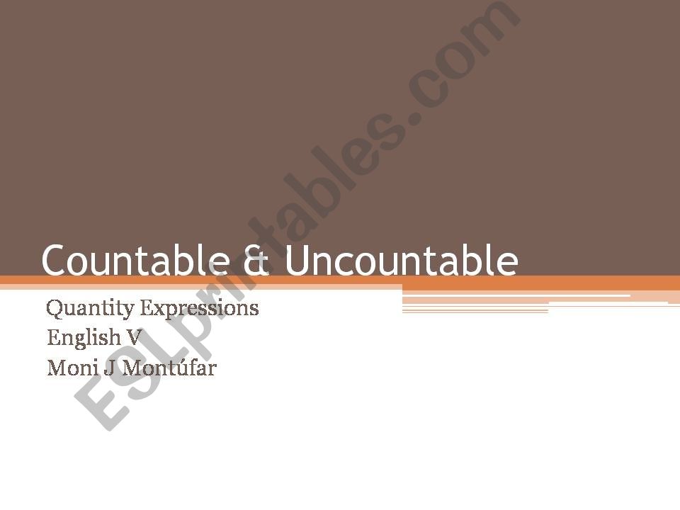 Countable and uncountable nouns