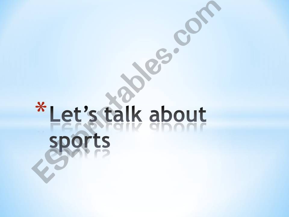 Lets talk about sports powerpoint