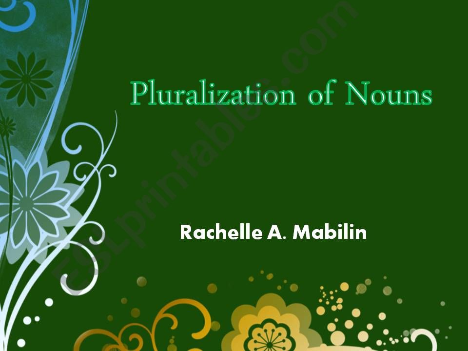 Pluralization of Nouns powerpoint