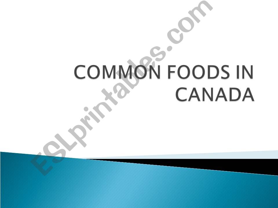 Common Western Foods powerpoint