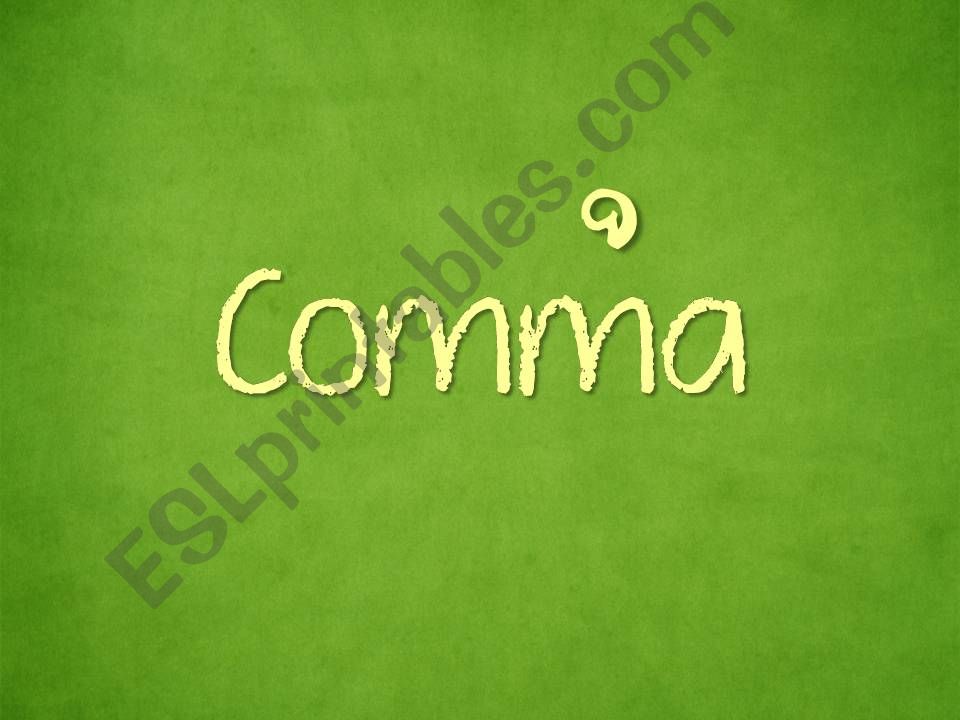 Commas in Series powerpoint