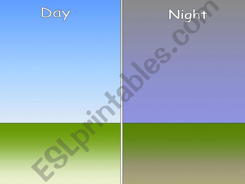 Day and night vocabulary for children