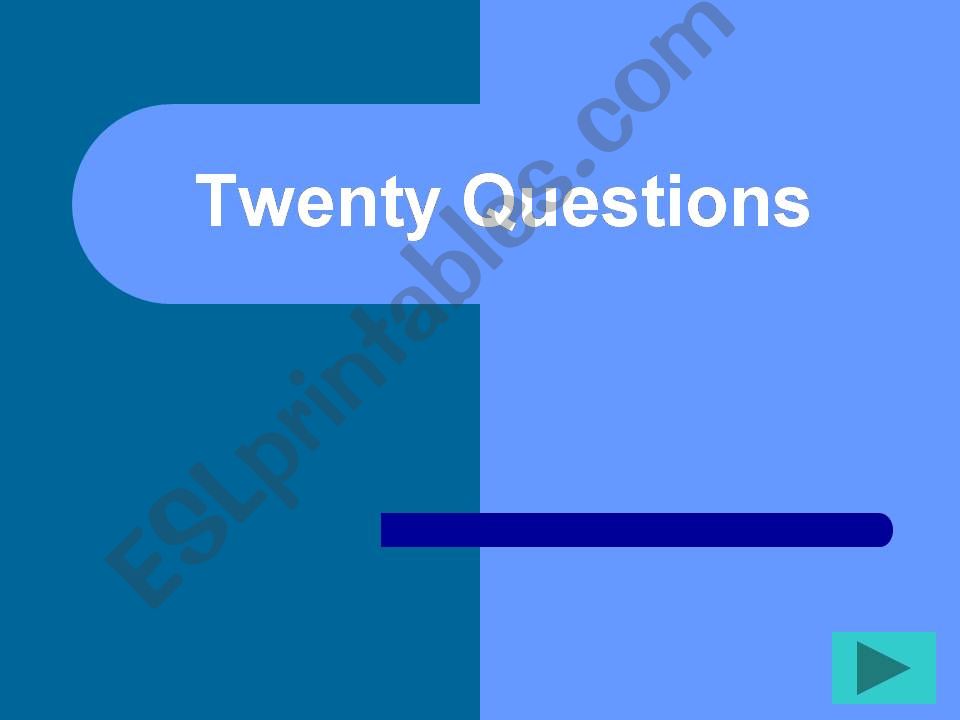 20 questions game powerpoint